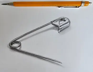 рисунок булавки карандашом из курса Как это нарисовать