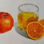 как нарисовать натюрморт с апельсинами акварелью
