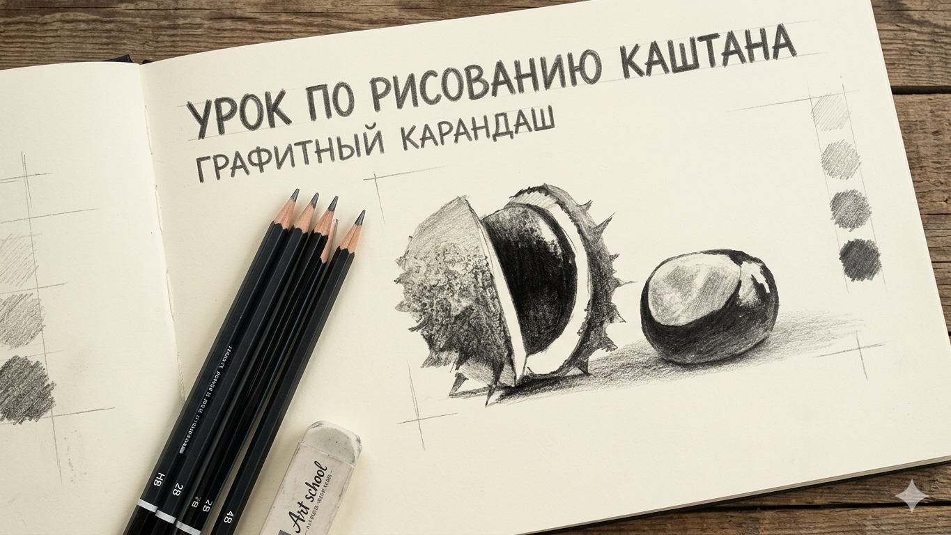 Как нарисовать каштан карандашом: мастер-класс по передаче текстур