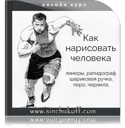 Курс рисования человека линерами и анатомия для художников